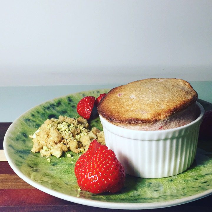 Strawberry Soufflé with Pistachio