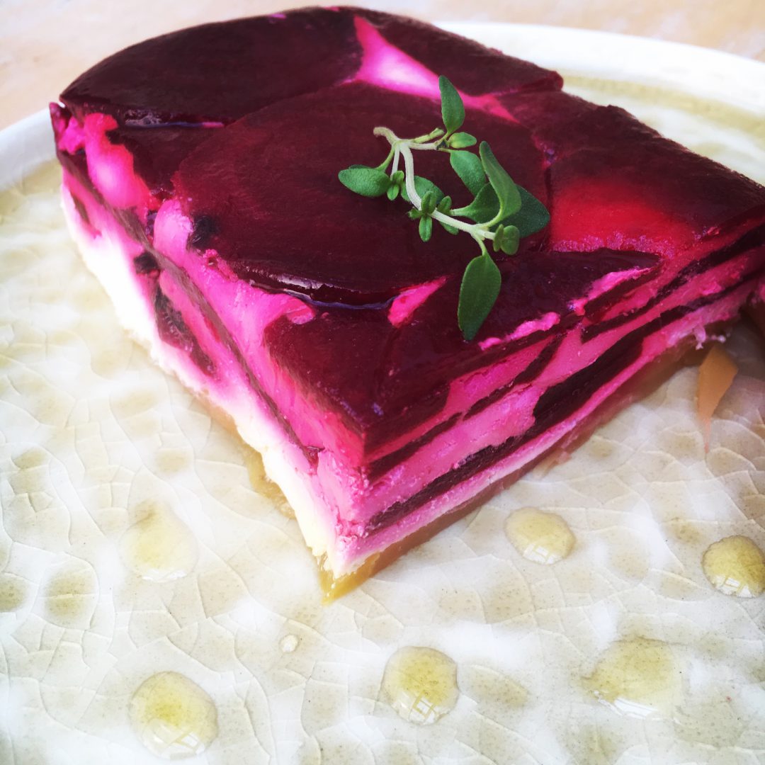 Goats cheese and roasted beetroot terrine