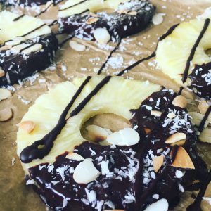 Dunked Pineapple, Coconut and Dark chocolate Rounds